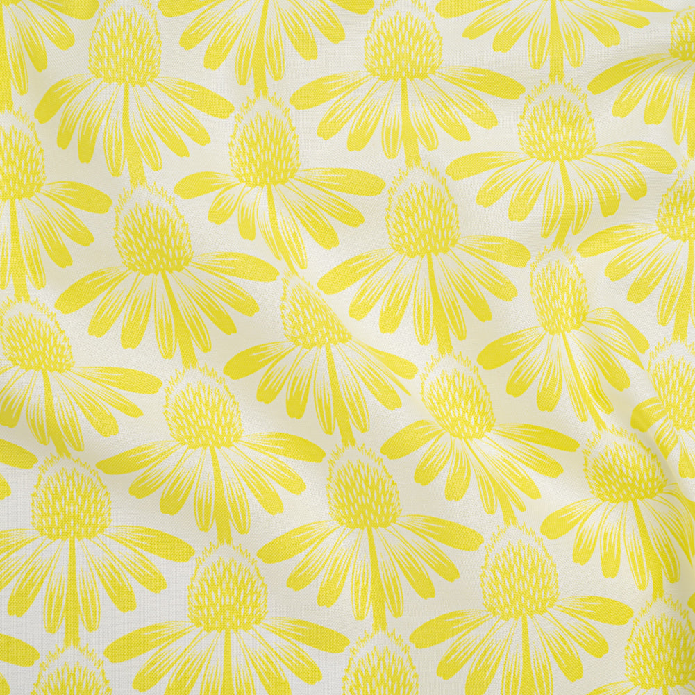 Printed Quilting Cotton by Anna Maria Textiles for Northcott - Sun Coneflower Floral - Indelible Soft Collection Printed Quilting Cotton by Anna Maria Textiles for Northcott - Sun Coneflower Floral - Indelible Soft Collection