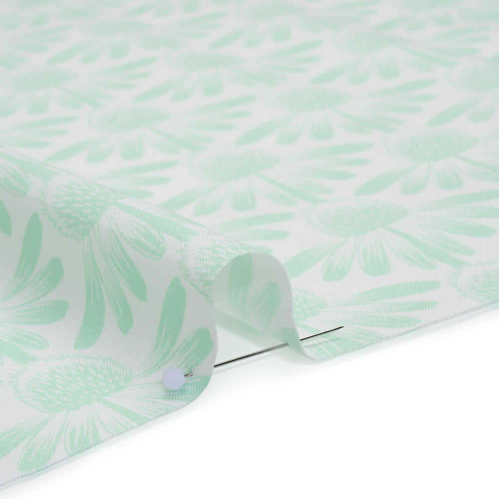 Printed Quilting Cotton by Anna Maria Textiles for Northcott - Mint Coneflower Floral - Indelible Soft Collection Printed Quilting Cotton by Anna Maria Textiles for Northcott - Mint Coneflower Floral - Indelible Soft Collection