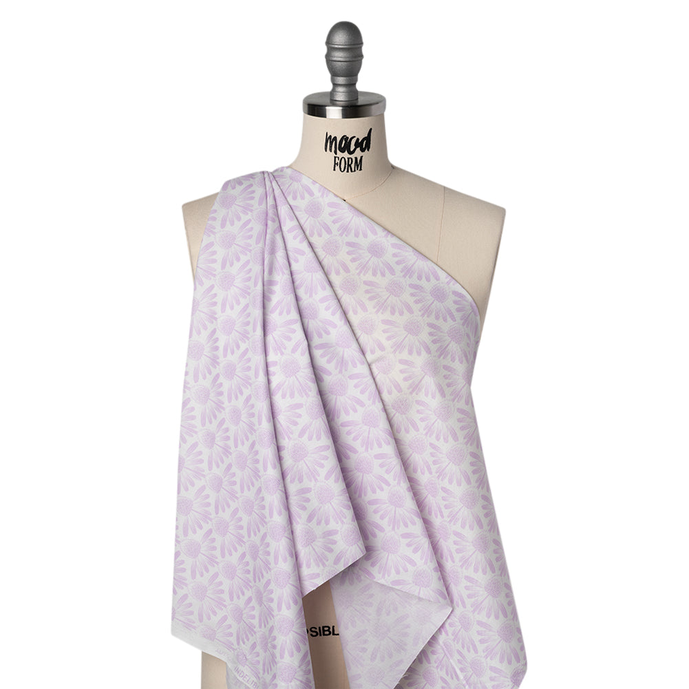 Printed Quilting Cotton by Anna Maria Textiles for Northcott - Lilac Coneflower Floral - Indelible Soft Collection Printed Quilting Cotton by Anna Maria Textiles for Northcott - Lilac Coneflower Floral - Indelible Soft Collection