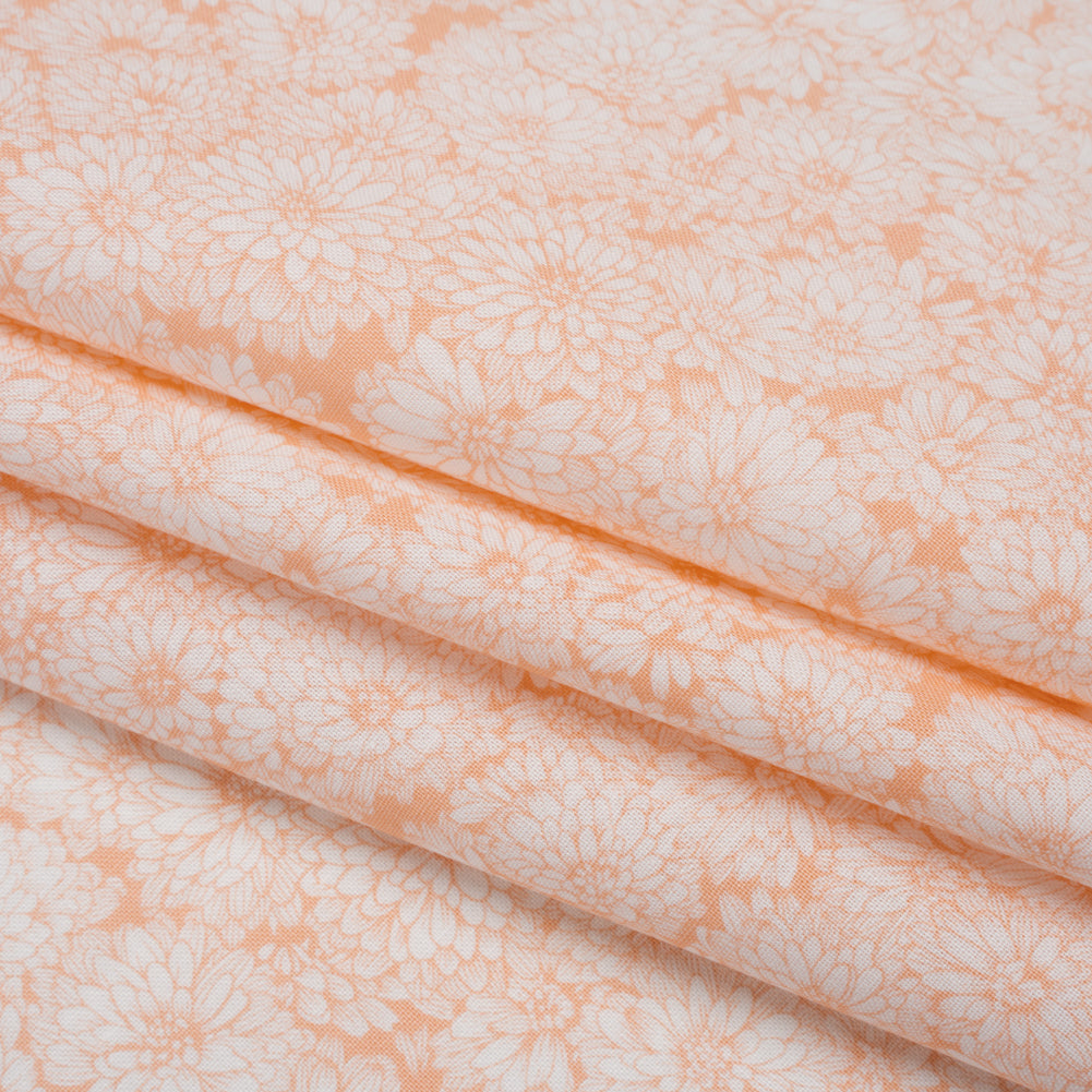 Printed Quilting Cotton by Anna Maria Textiles for Northcott - Creamsicle Mums Floral - Indelible Soft Collection Printed Quilting Cotton by Anna Maria Textiles for Northcott - Creamsicle Mums Floral - Indelible Soft Collection