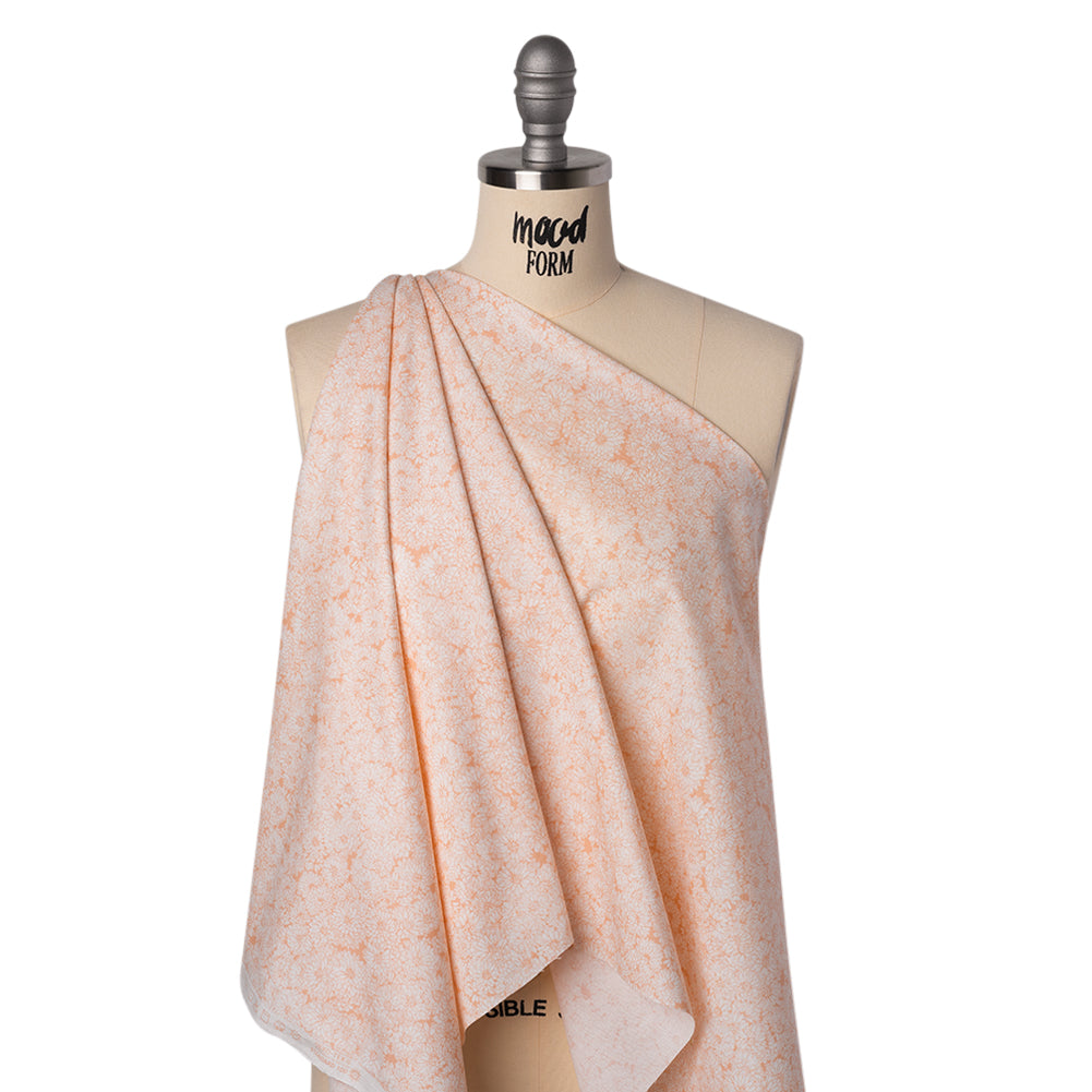 Printed Quilting Cotton by Anna Maria Textiles for Northcott - Creamsicle Mums Floral - Indelible Soft Collection Printed Quilting Cotton by Anna Maria Textiles for Northcott - Creamsicle Mums Floral - Indelible Soft Collection