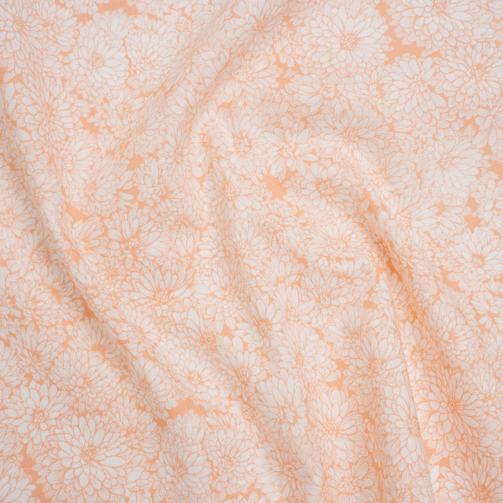 Printed Quilting Cotton by Anna Maria Textiles for Northcott - Creamsicle Mums Floral - Indelible Soft Collection Printed Quilting Cotton by Anna Maria Textiles for Northcott - Creamsicle Mums Floral - Indelible Soft Collection
