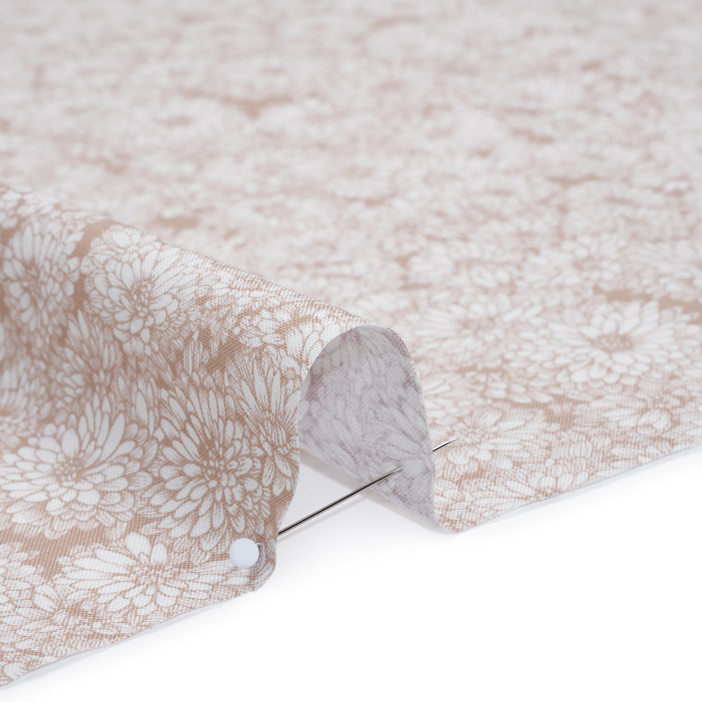 Printed Quilting Cotton by Anna Maria Textiles for Northcott - Beige Mums Floral - Indelible Soft Collection Printed Quilting Cotton by Anna Maria Textiles for Northcott - Beige Mums Floral - Indelible Soft Collection