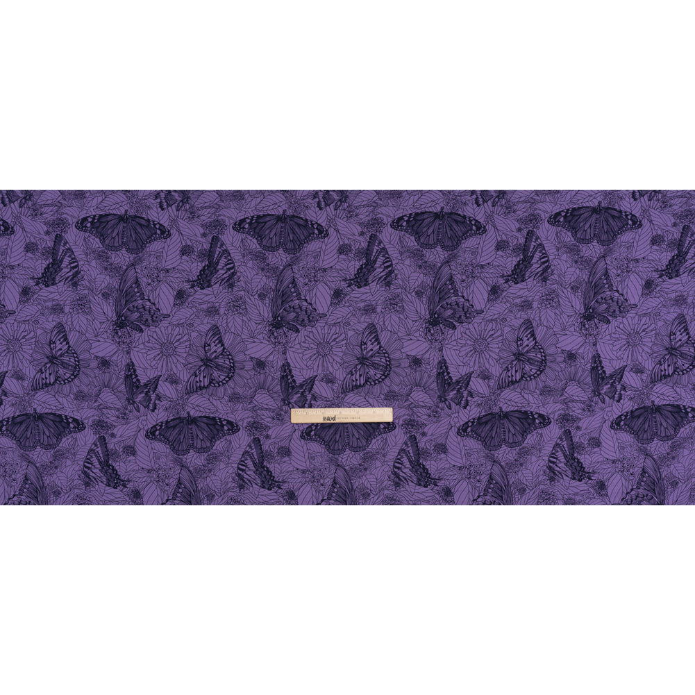Printed Quilting Cotton by Anna Maria Textiles for Northcott - Blueberry Winging It Butterflies and Flowers - Indelible Ink Collection Printed Quilting Cotton by Anna Maria Textiles for Northcott - Blueberry Winging It Butterflies and Flowers - Indelible Ink Collection