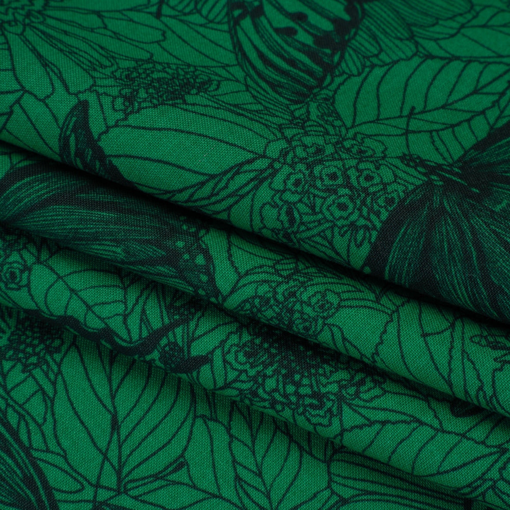 Printed Quilting Cotton by Anna Maria Textiles for Northcott - Jade Winging It Butterflies and Flowers - Indelible Ink Collection Printed Quilting Cotton by Anna Maria Textiles for Northcott - Jade Winging It Butterflies and Flowers - Indelible Ink Collection