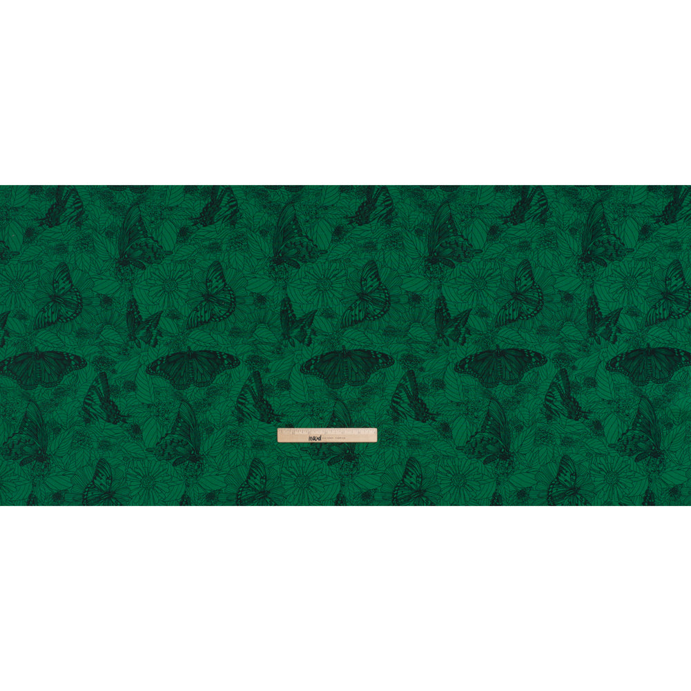 Printed Quilting Cotton by Anna Maria Textiles for Northcott - Jade Winging It Butterflies and Flowers - Indelible Ink Collection Printed Quilting Cotton by Anna Maria Textiles for Northcott - Jade Winging It Butterflies and Flowers - Indelible Ink Collection