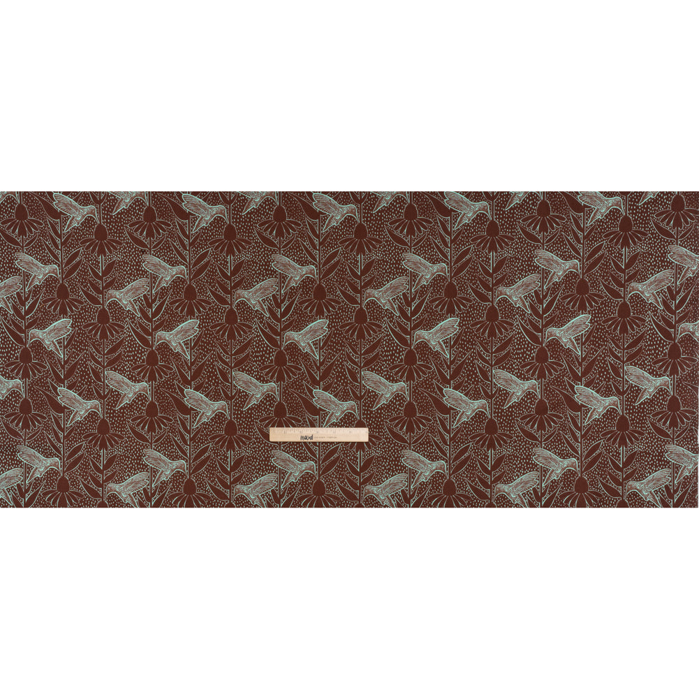 Printed Quilting Cotton by Anna Maria Textiles for Northcott - Patina Hummingbirds and Coneflowers - Indelible Ink Collection Printed Quilting Cotton by Anna Maria Textiles for Northcott - Patina Hummingbirds and Coneflowers - Indelible Ink Collection