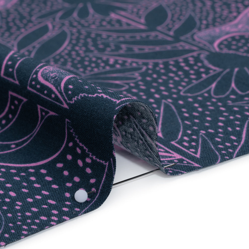 Printed Quilting Cotton by Anna Maria Textiles for Northcott - Navy Hummingbirds and Coneflowers - Indelible Ink Collection Printed Quilting Cotton by Anna Maria Textiles for Northcott - Navy Hummingbirds and Coneflowers - Indelible Ink Collection