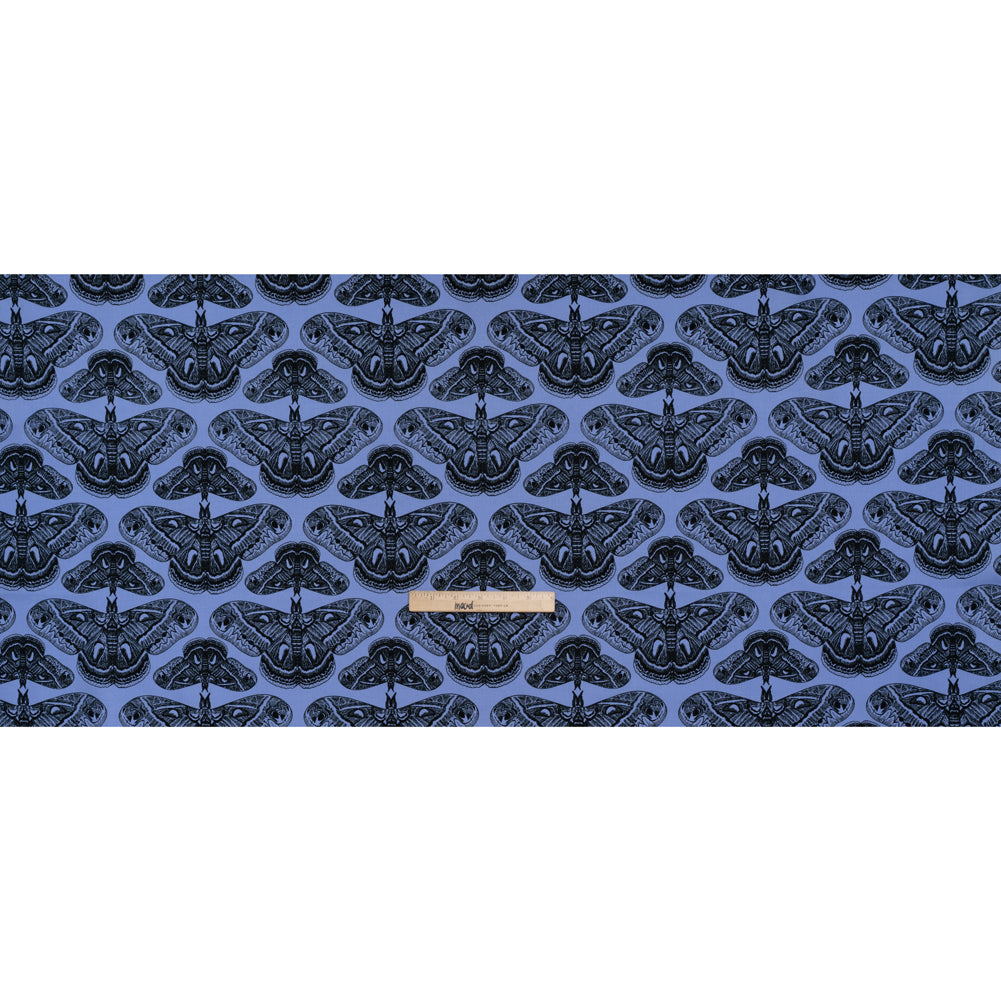 Printed Quilting Cotton by Anna Maria Textiles for Northcott - Cerulean Cecropia Moths - Indelible Ink Collection Printed Quilting Cotton by Anna Maria Textiles for Northcott - Cerulean Cecropia Moths - Indelible Ink Collection