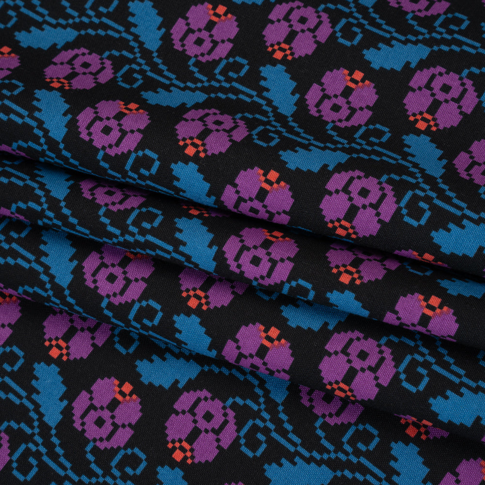 Printed Quilting Cotton by Anna Maria Textiles for Northcott - Mystery Curled Vine Floral - Heiress Collection - Folded Printed Quilting Cotton by Anna Maria Textiles for Northcott - Mystery Curled Vine Floral - Heiress Collection - Folded