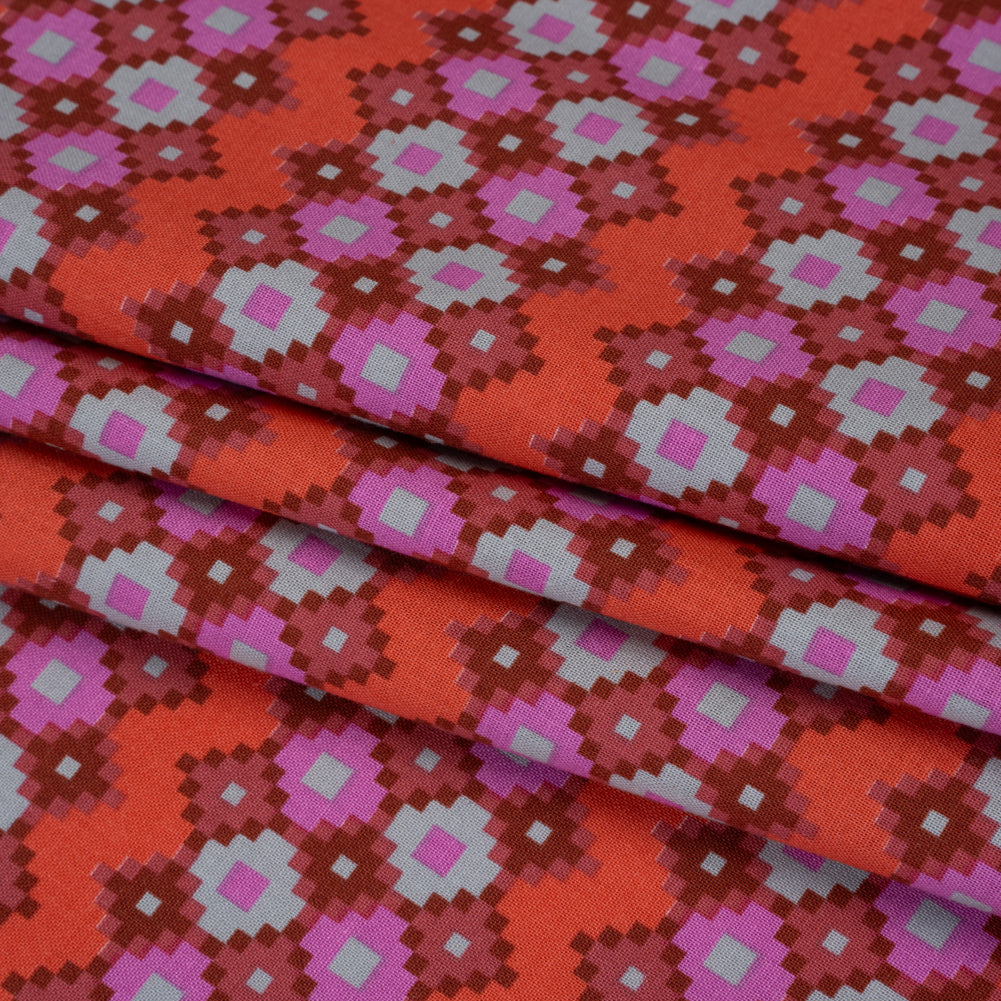 Printed Quilting Cotton by Anna Maria Textiles for Northcott - Bouquet Interwoven Geometric Stripes - Heiress Collection Printed Quilting Cotton by Anna Maria Textiles for Northcott - Bouquet Interwoven Geometric Stripes - Heiress Collection