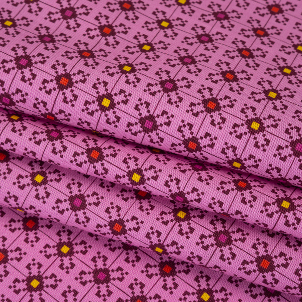 Printed Quilting Cotton by Anna Maria Textiles for Northcott - Candy Jeweled Floral Grid - Heiress Collection Printed Quilting Cotton by Anna Maria Textiles for Northcott - Candy Jeweled Floral Grid - Heiress Collection