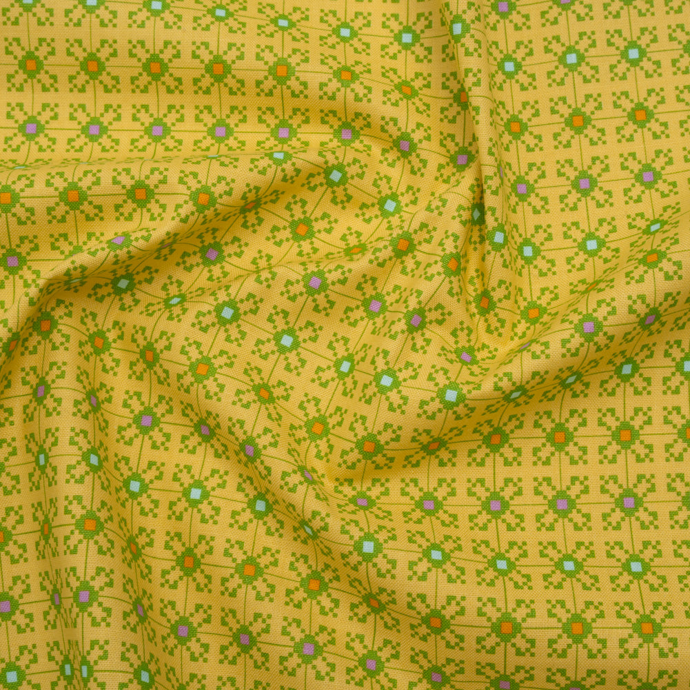 Printed Quilting Cotton by Anna Maria Textiles for Northcott - Garden Jeweled Floral Grid - Heiress Collection Printed Quilting Cotton by Anna Maria Textiles for Northcott - Garden Jeweled Floral Grid - Heiress Collection