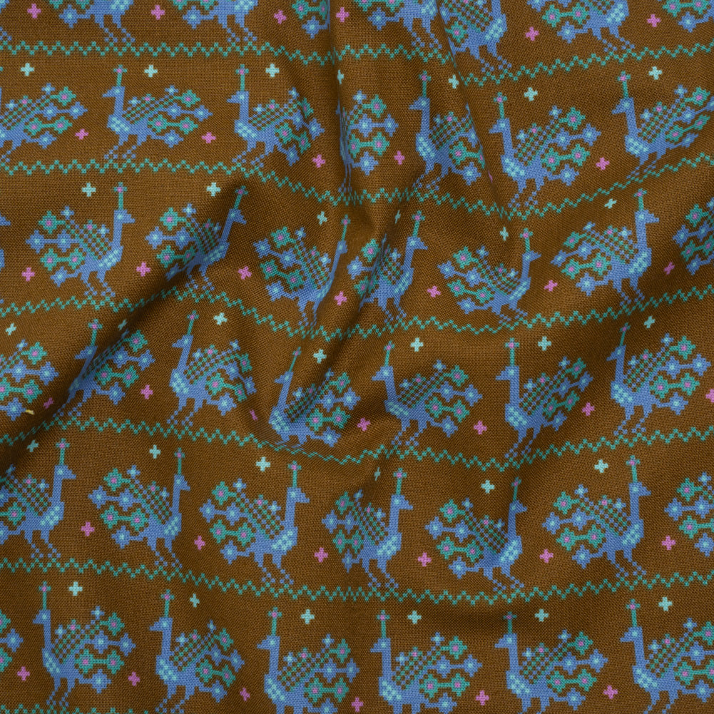 Printed Quilting Cotton by Anna Maria Textiles for Northcott - Bark Peacocks - Heiress Collection Printed Quilting Cotton by Anna Maria Textiles for Northcott - Bark Peacocks - Heiress Collection