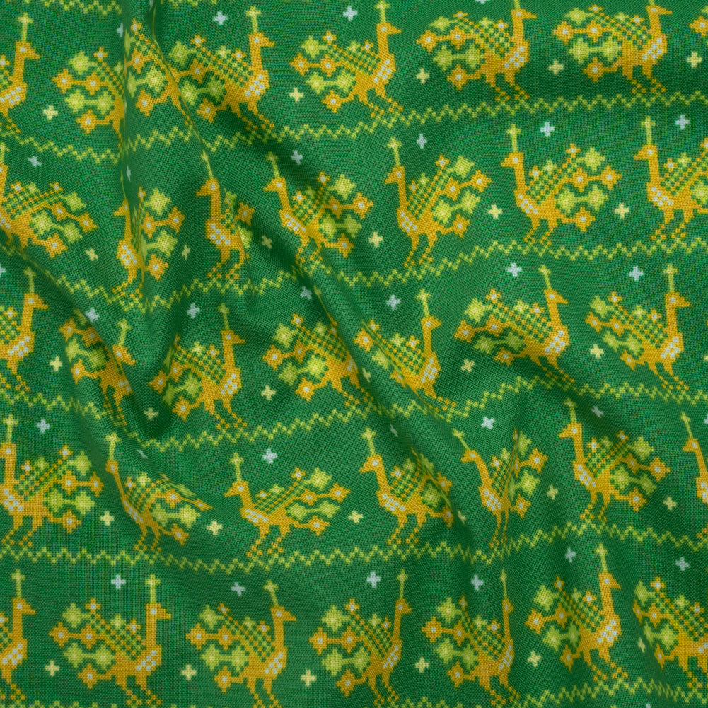 Printed Quilting Cotton by Anna Maria Textiles for Northcott - Grass Peacocks - Heiress Collection Printed Quilting Cotton by Anna Maria Textiles for Northcott - Grass Peacocks - Heiress Collection