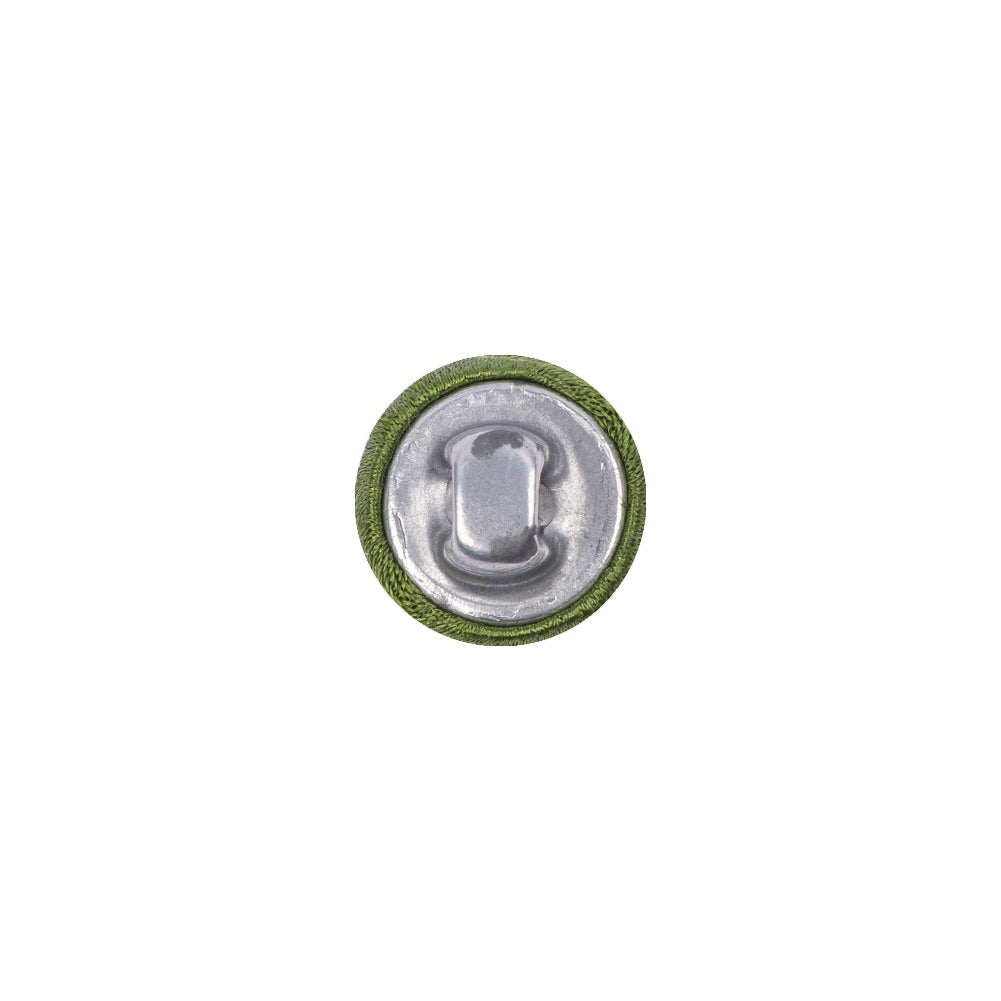 Mood Exclusive Pesto Silk Covered Button - 18L/11.5mm Detail Mood Exclusive Pesto Silk Covered Button - 18L/11.5mm Detail