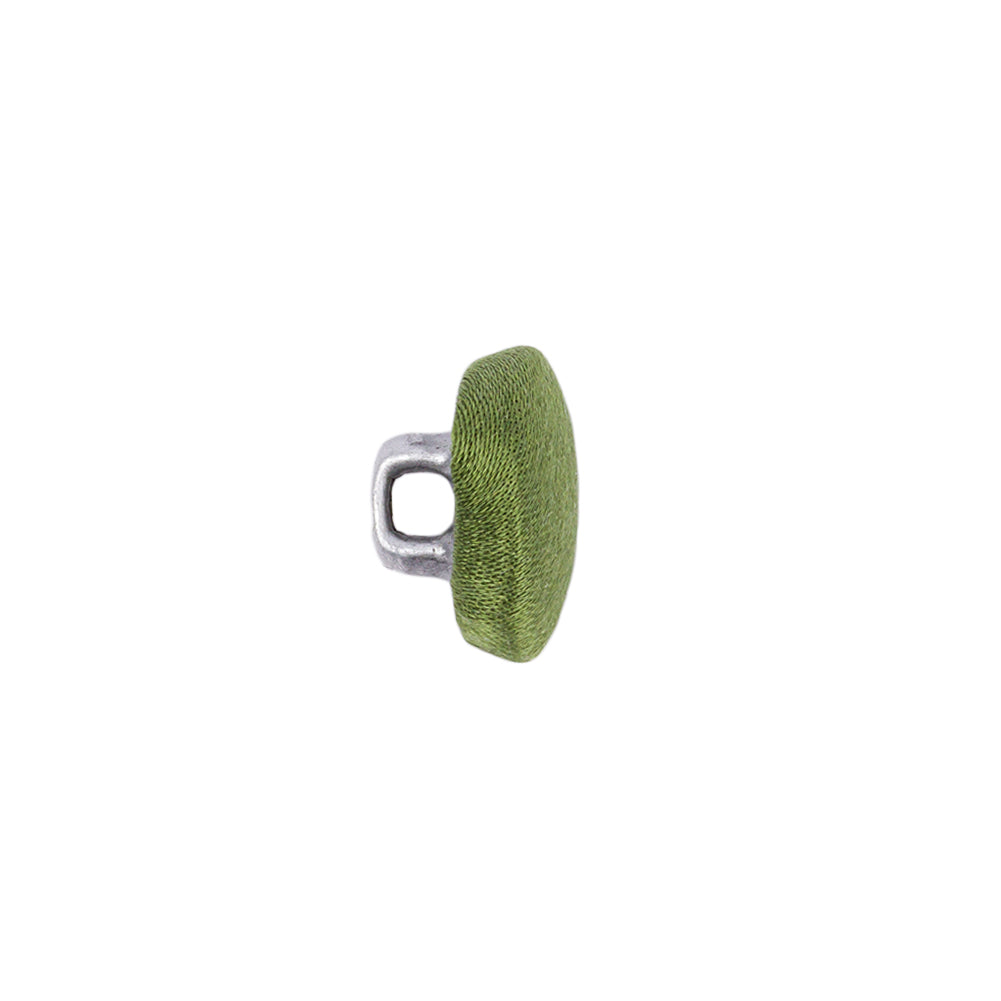 Mood Exclusive Pesto Silk Covered Button - 20L/12.5mm Folded Mood Exclusive Pesto Silk Covered Button - 20L/12.5mm Folded