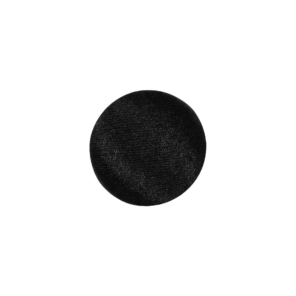 Mood Exclusive Black Silk Covered Button - 24L/15mm Mood Exclusive Black Silk Covered Button - 24L/15mm