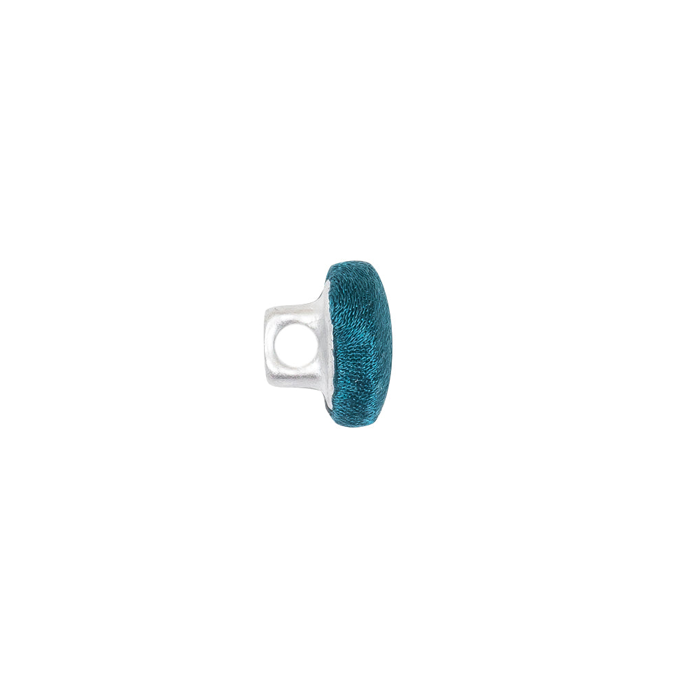 Mood Exclusive Deep Teal Silk Covered Button - 16L/10mm Mood Exclusive Deep Teal Silk Covered Button - 16L/10mm
