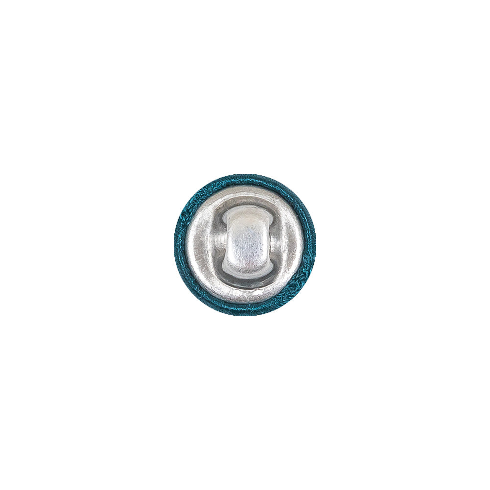 Mood Exclusive Deep Teal Silk Covered Button - 18L/11.5mm Mood Exclusive Deep Teal Silk Covered Button - 18L/11.5mm