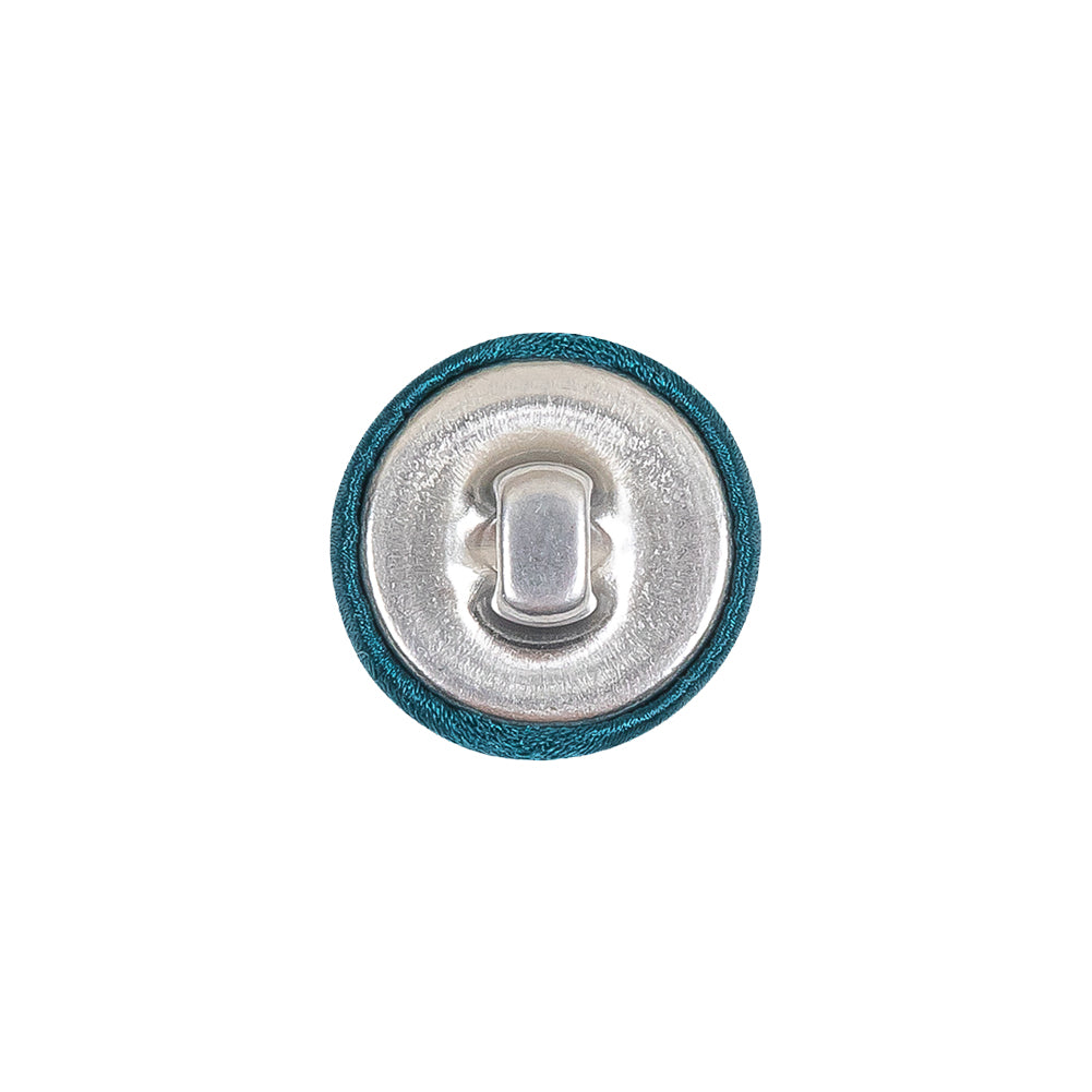 Mood Exclusive Deep Teal Silk Covered Button - 24L/15mm Mood Exclusive Deep Teal Silk Covered Button - 24L/15mm