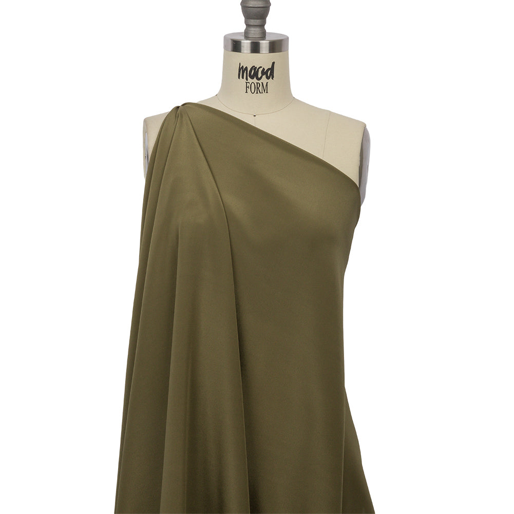 Silk Crepe de Chine - Olive Green - Premium Collection Silk Crepe de Chine - Olive Green - Premium Collection