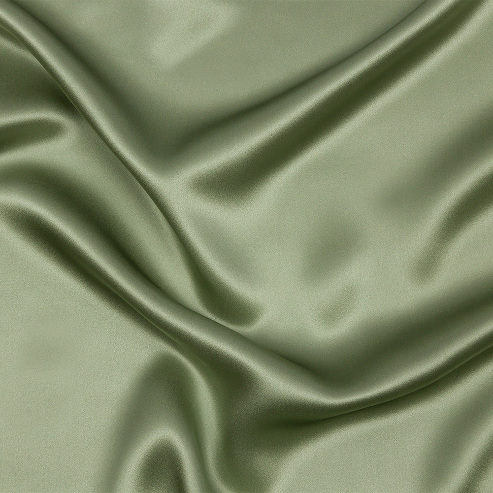 Stretch Silk Charmeuse - Oil Green - Premium Collection