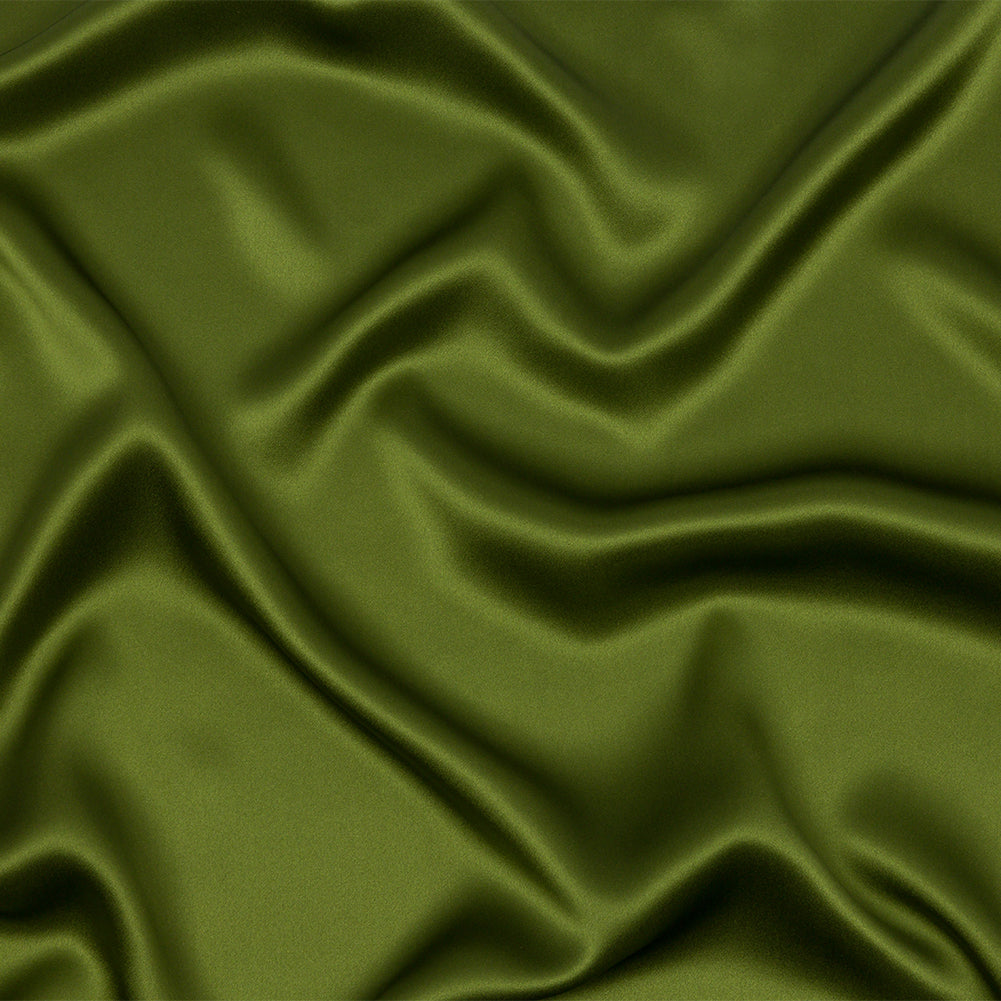 Stretch Silk Charmeuse - Pesto Green - Premium Collection