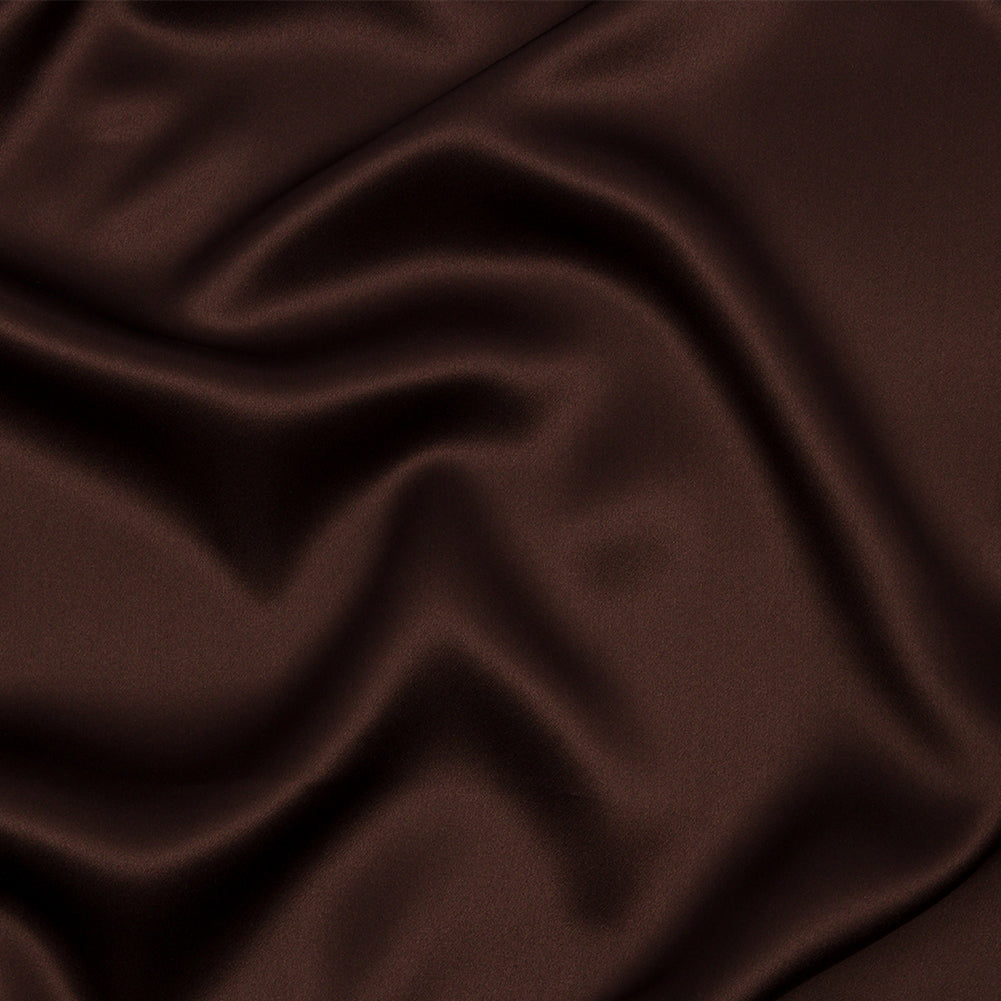 Stretch Silk Charmeuse - Dark Brown - Premium Collection Stretch Silk Charmeuse - Dark Brown - Premium Collection