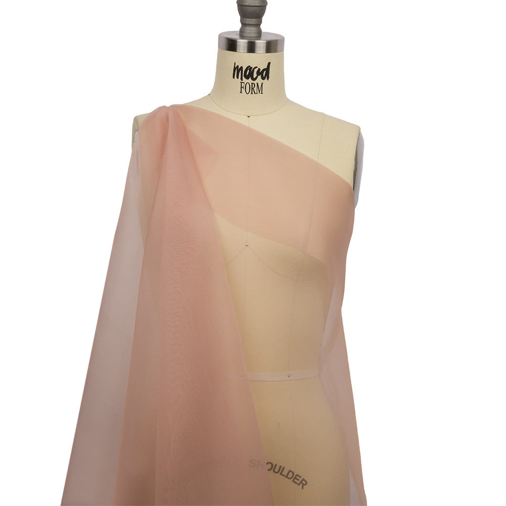 Organza de seda de 44 pulgadas - Rubor - Colección Premium
