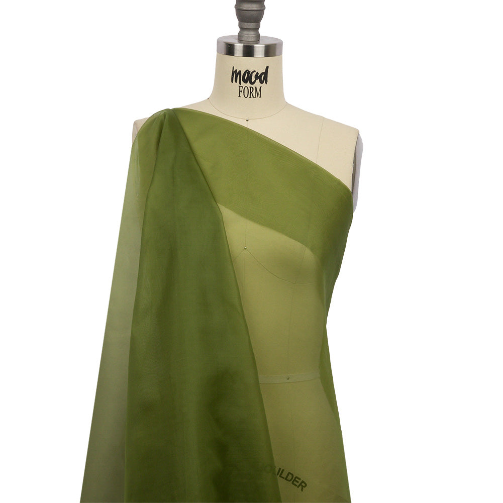 Silk Organza 44" - Pesto Green - Premium Collection