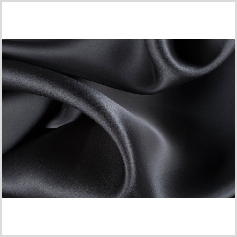 Silk Satin-Face Organza 54" - Deep Charcoal - Premium Collection