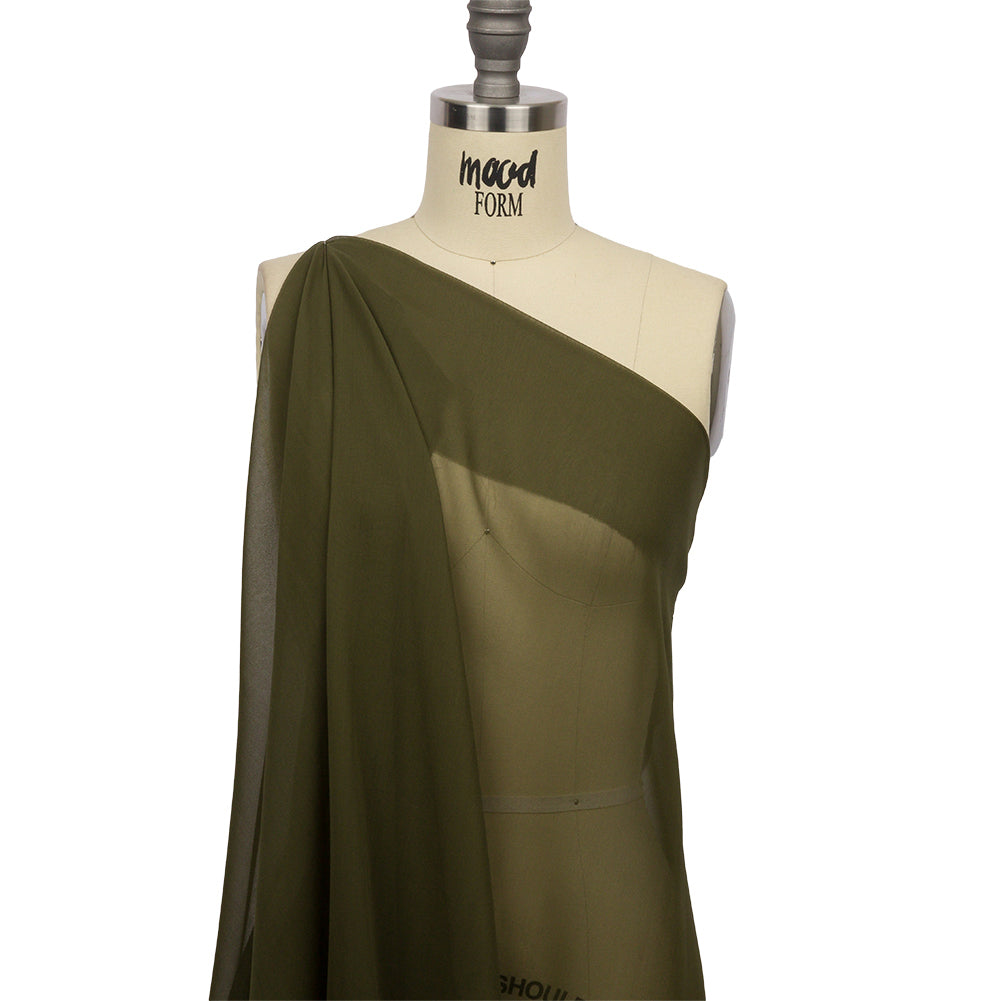 Silk Chiffon 54" - Olive Green - Premium Collection Silk Chiffon 54" - Olive Green - Premium Collection