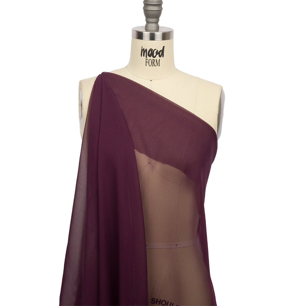 Silk Chiffon 54" - Eggplant - Premium Collection