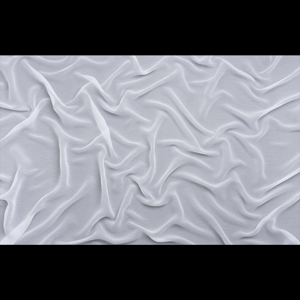 Crinkled Silk Chiffon - Bright White - Premium Collection Crinkled Silk Chiffon - Bright White - Premium Collection