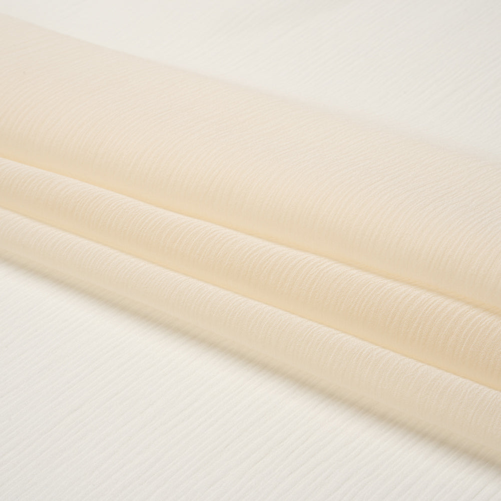 Crinkled Silk Chiffon - Tapioca - Premium Collection