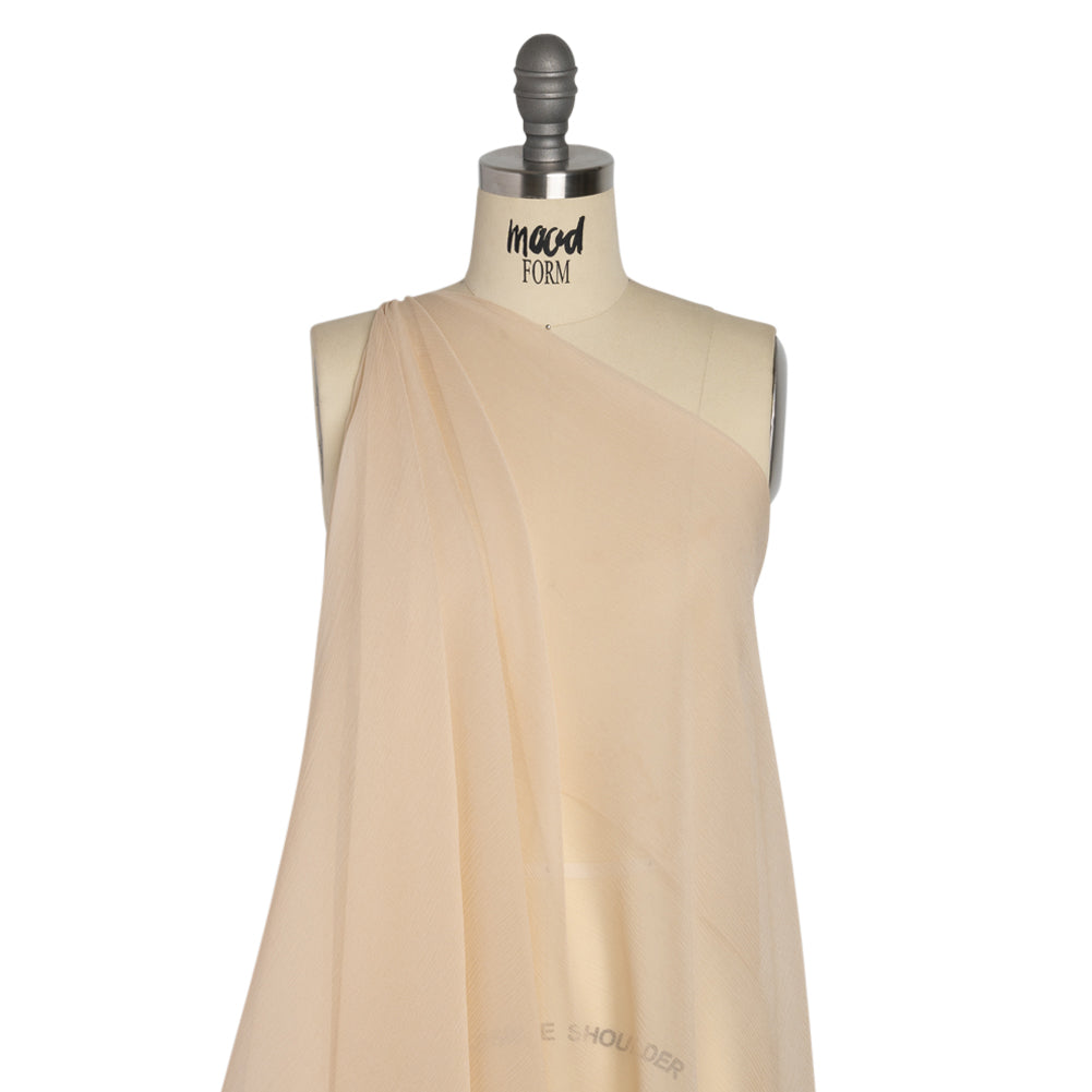 Crinkled Silk Chiffon - Winter Wheat - Premium Collection Crinkled Silk Chiffon - Winter Wheat - Premium Collection