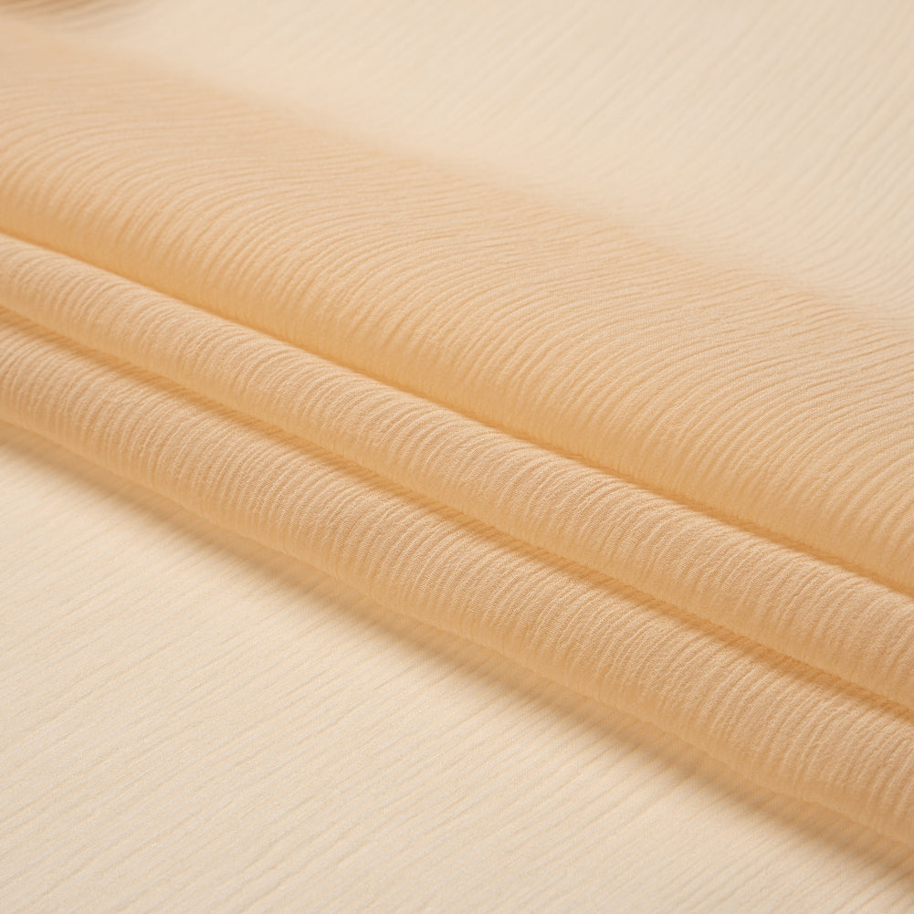 Crinkled Silk Chiffon - Ecru - Premium Collection Crinkled Silk Chiffon - Ecru - Premium Collection