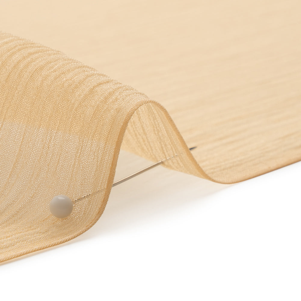 Crinkled Silk Chiffon - Ecru - Premium Collection Crinkled Silk Chiffon - Ecru - Premium Collection