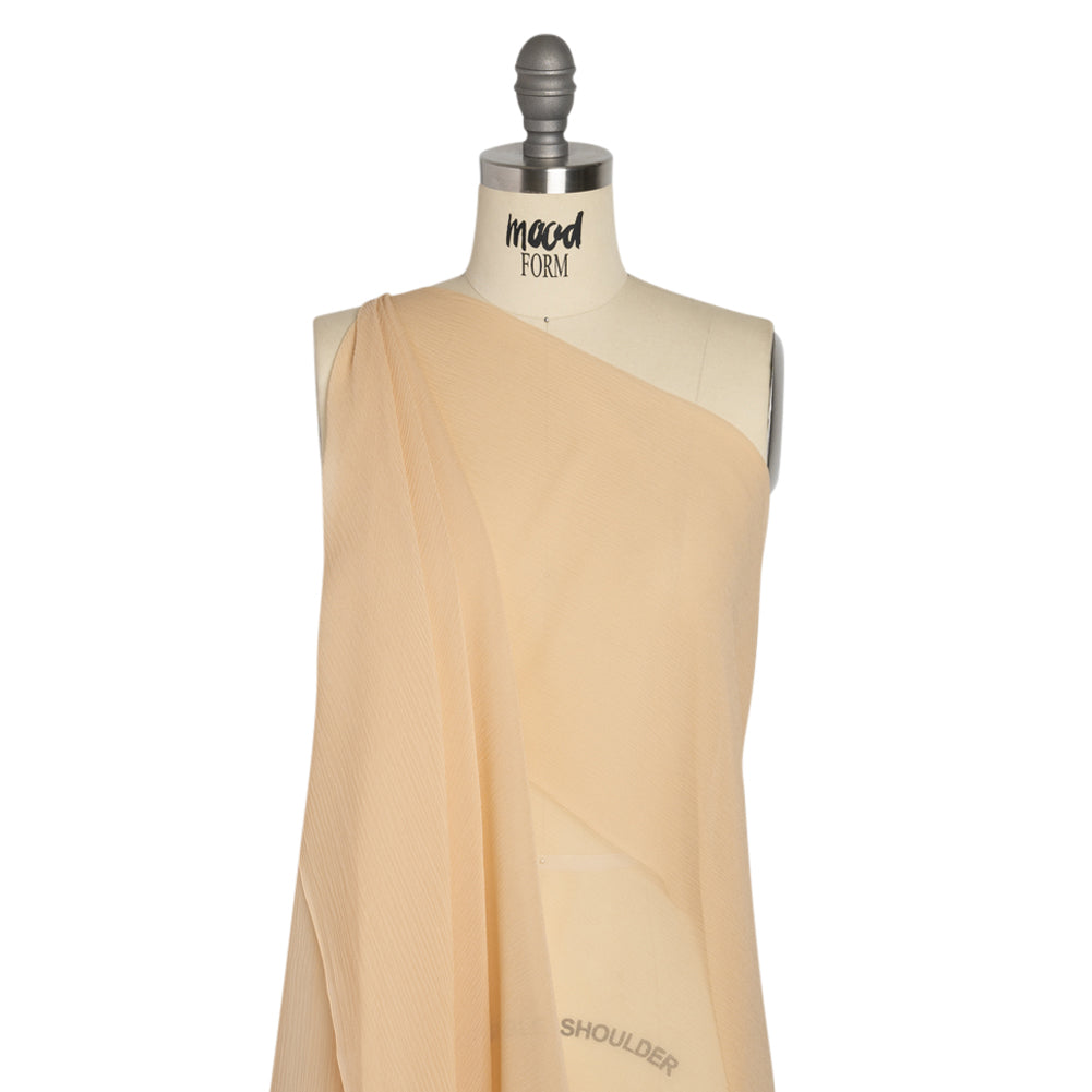 Crinkled Silk Chiffon - Ecru - Premium Collection Crinkled Silk Chiffon - Ecru - Premium Collection