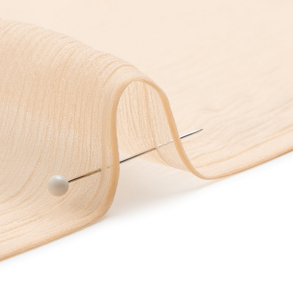 Crinkled Silk Chiffon - Pale Blush - Premium Collection Crinkled Silk Chiffon - Pale Blush - Premium Collection