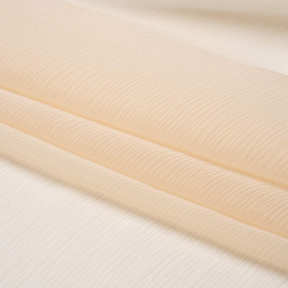 Crinkled Silk Chiffon - Cream Pink - Premium Collection Crinkled Silk Chiffon - Cream Pink - Premium Collection