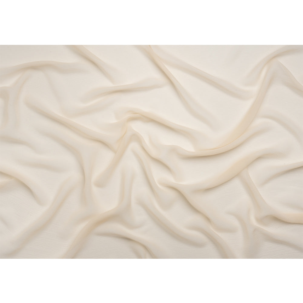 Crinkled Silk Chiffon - Cream Pink - Premium Collection Crinkled Silk Chiffon - Cream Pink - Premium Collection