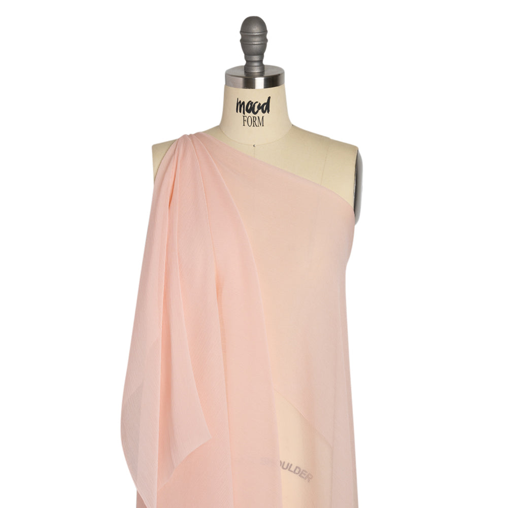 Gasa de seda arrugada - Rosa velada - Colección prémium Gasa de seda arrugada - Rosa velada - Colección prémium