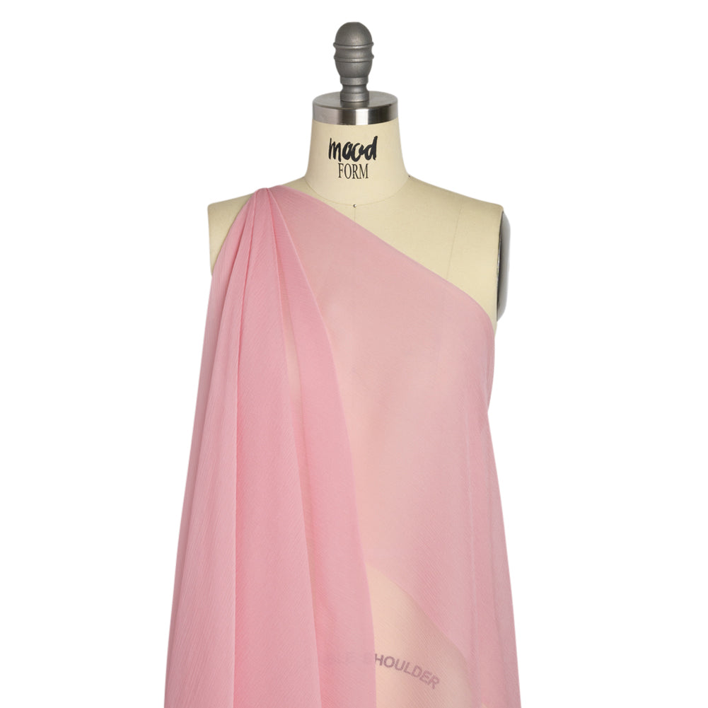 Crinkled Silk Chiffon - Candy Pink - Premium Collection Crinkled Silk Chiffon - Candy Pink - Premium Collection