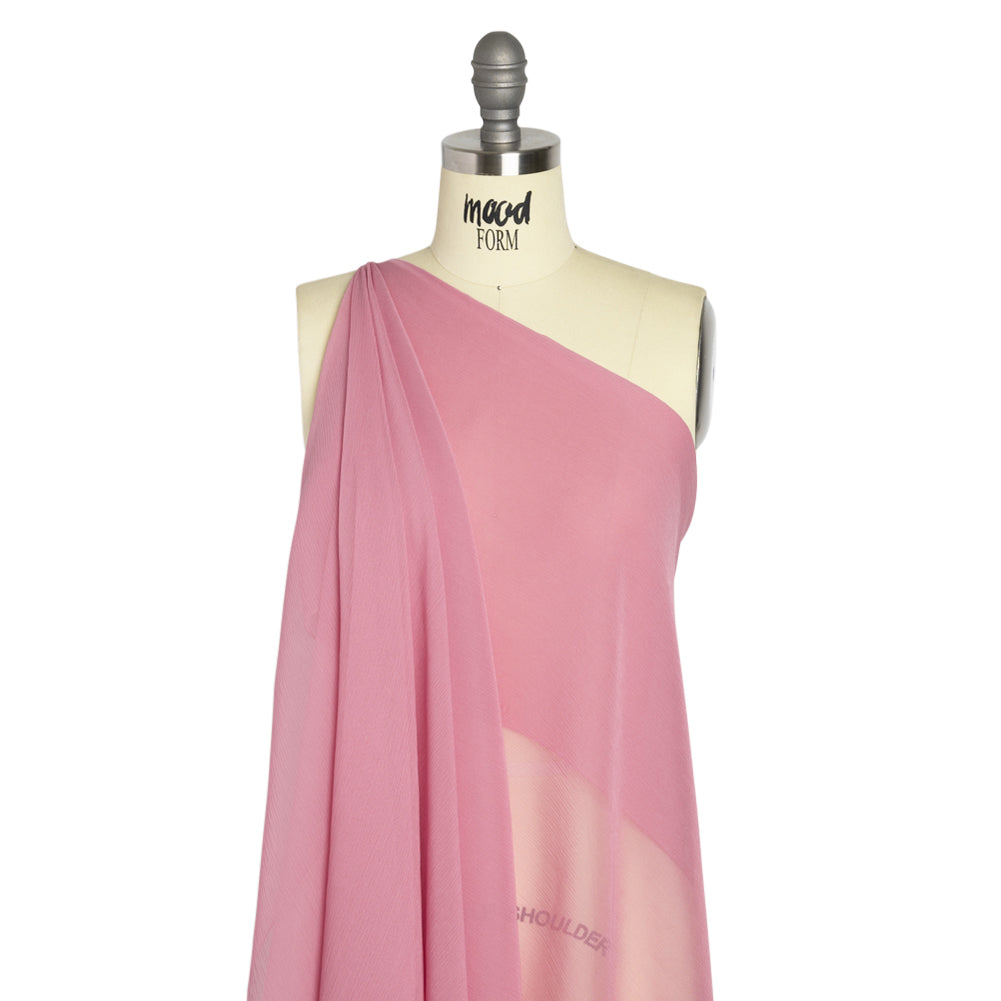 Crinkled Silk Chiffon - Polignac Pink - Premium Collection - Drape Crinkled Silk Chiffon - Polignac Pink - Premium Collection - Drape