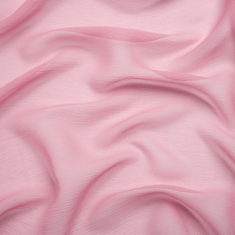 Crinkled Silk Chiffon - Polignac Pink - Premium Collection Crinkled Silk Chiffon - Polignac Pink - Premium Collection