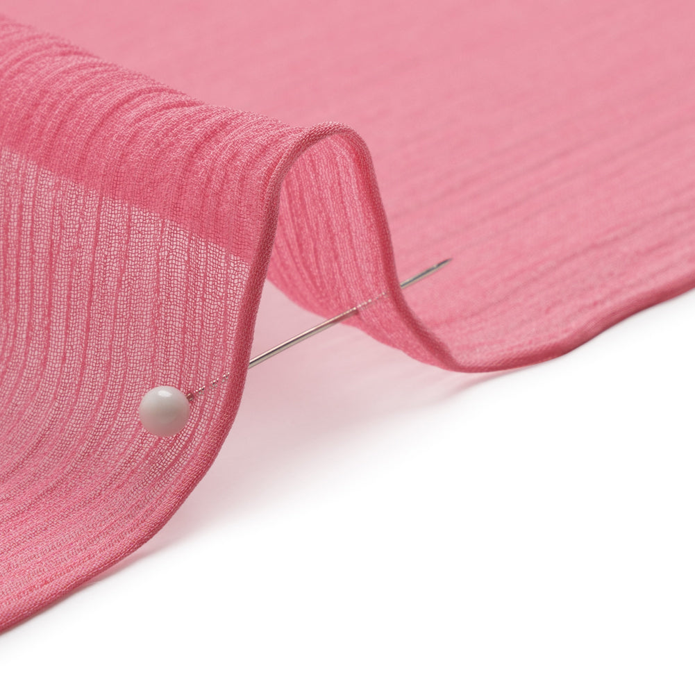 Crinkled Silk Chiffon - Rapture Rose - Premium Collection Crinkled Silk Chiffon - Rapture Rose - Premium Collection