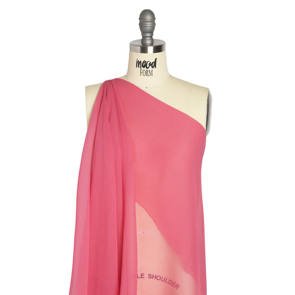 Crinkled Silk Chiffon - Rapture Rose - Premium Collection Crinkled Silk Chiffon - Rapture Rose - Premium Collection
