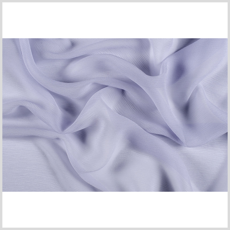 Crinkled Silk Chiffon - Icelandic Blue - Premium Collection Crinkled Silk Chiffon - Icelandic Blue - Premium Collection